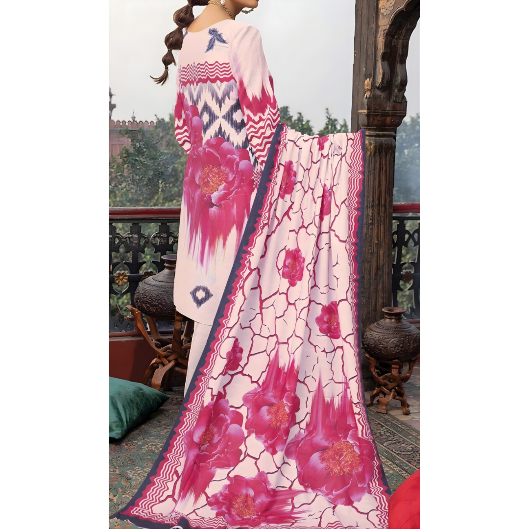 Dziris Blush Harmony Digital Khaddar 3-Piece Suit