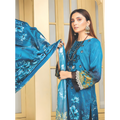 Dziris Teal Majesty Digital Cotray Embroidered Unstitched 3-Piece Suit