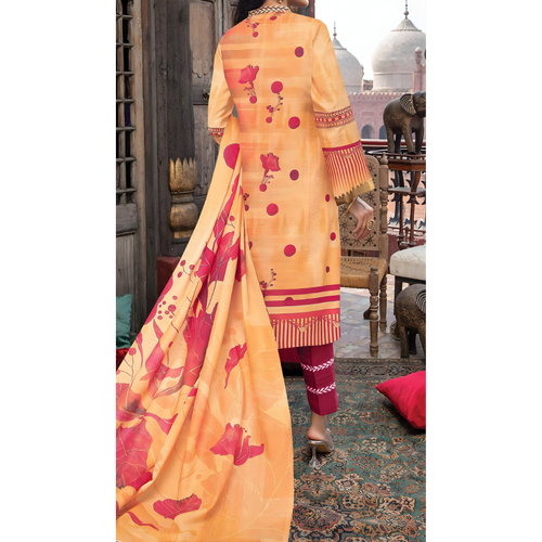 Dziris Autumn Ember Digital Khaddar 3-Piece Suit