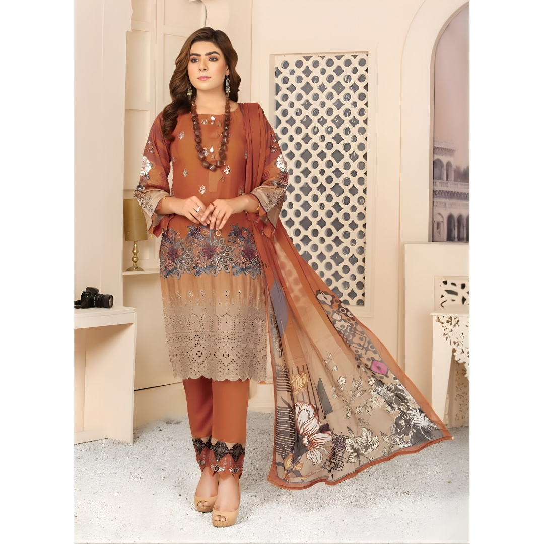 Dziris Amber Glow Bamber Viscose 3-Piece Suit