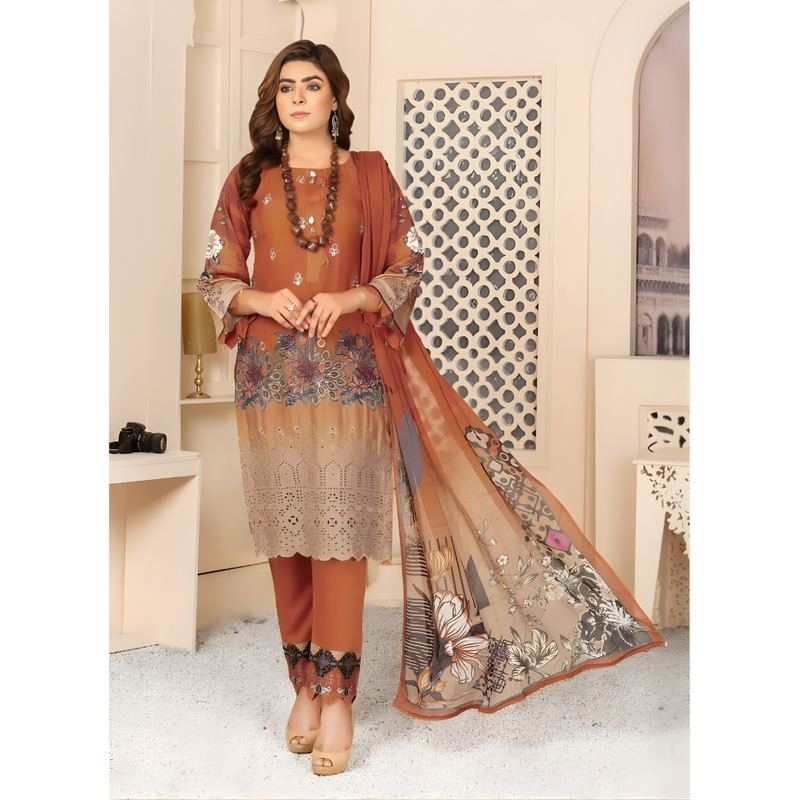 Dziris Amber Glow Bamber Viscose 3-Piece Suit