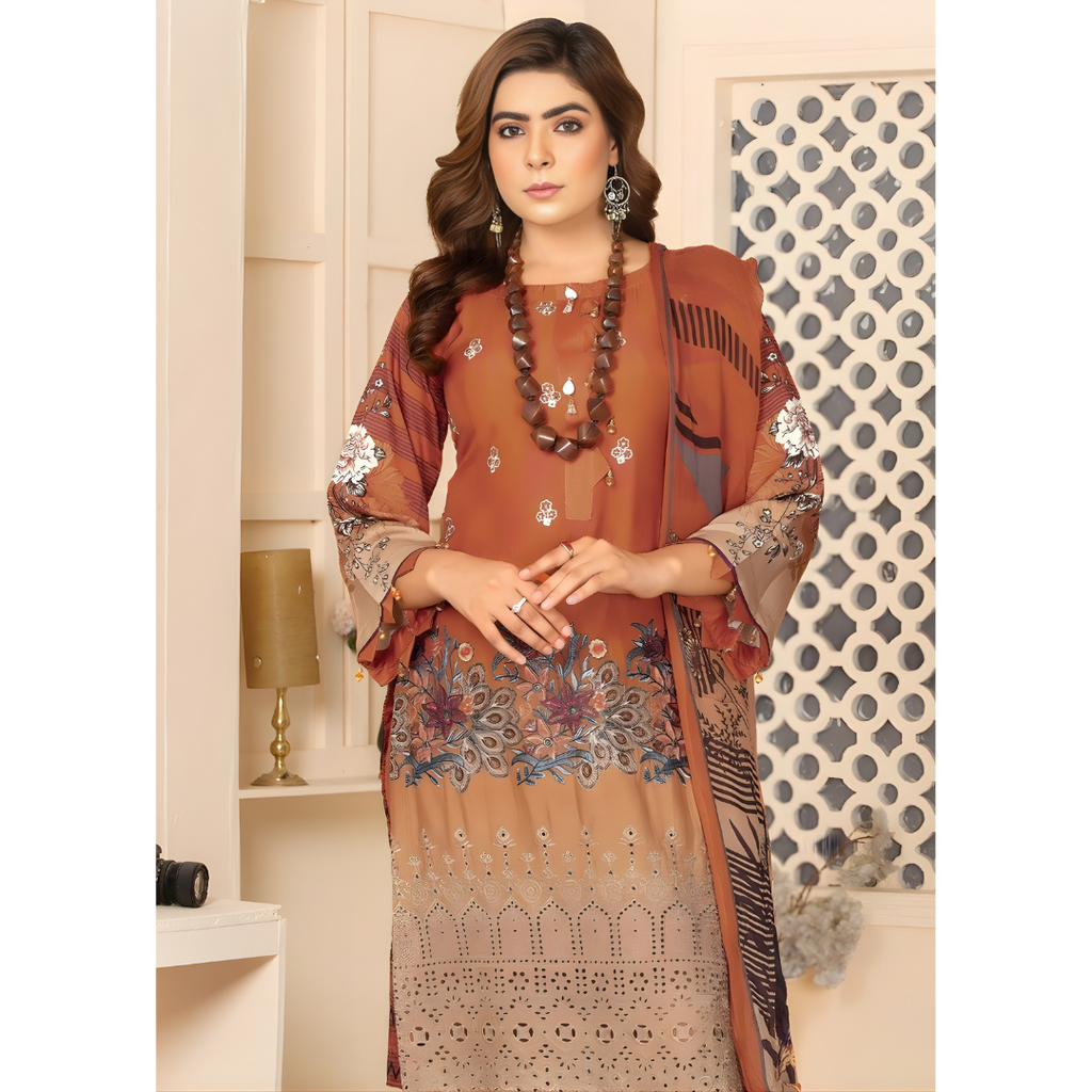 Dziris Amber Glow Bamber Viscose 3-Piece Suit