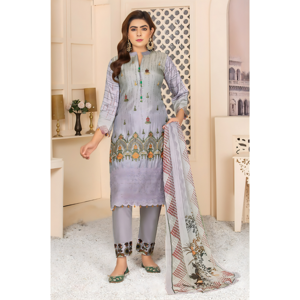 Dziris Misty Lilac Bamber Viscose 3-Piece Suit