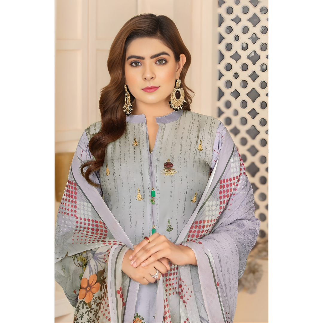 Dziris Misty Lilac Bamber Viscose 3-Piece Suit