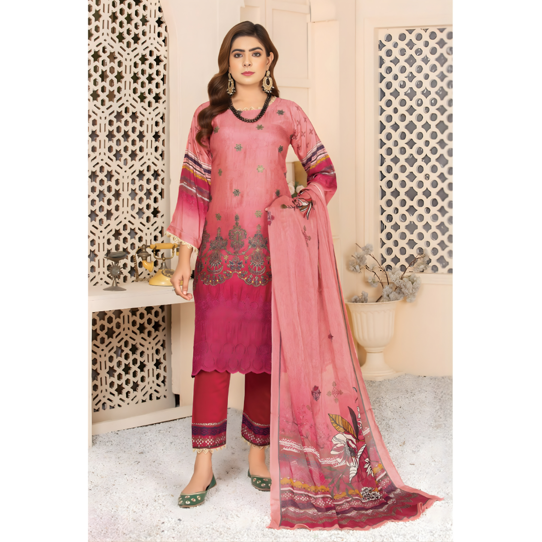 Dziris Rosy Charm Bamber Viscose 3-Piece Suit