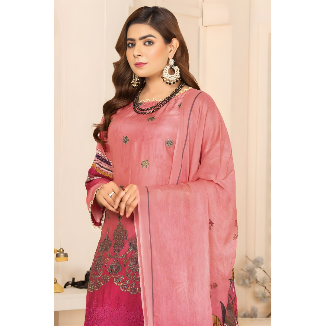 Dziris Rosy Charm Bamber Viscose 3-Piece Suit