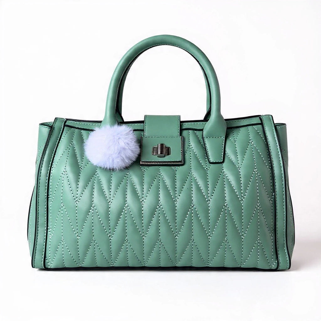 Dziris Mint Charm Quilted Handbag