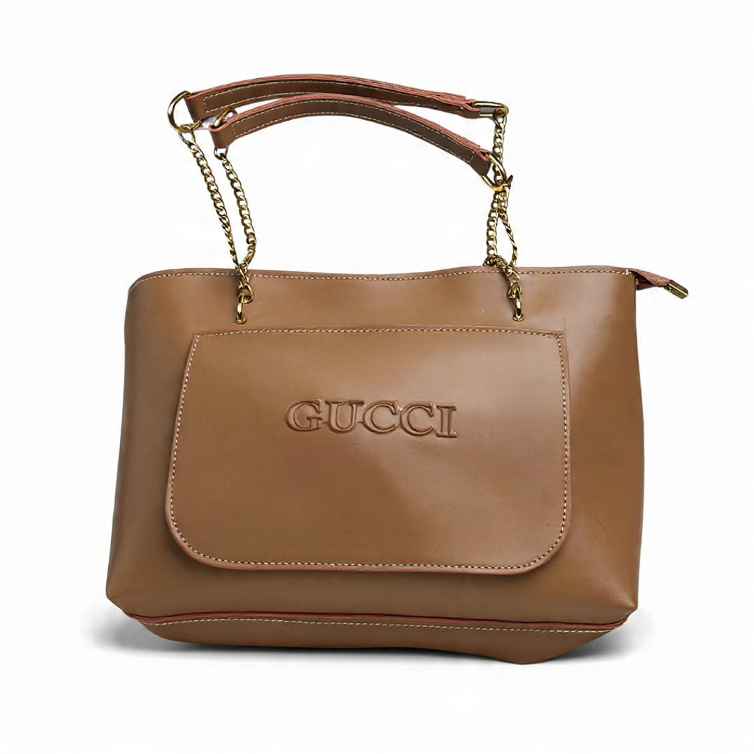 Dziris Luxe Tan Chain Tote